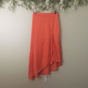 Free People Orange Midi Skirt